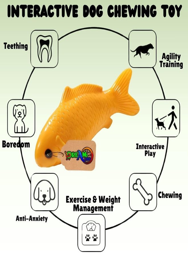DreamAuro Fun Squeaky Fish Toy or Dogs & Cats - Engage Your Dog with The Squeaky Fish Toy, The Fish That Talks Back (with Squeaks!), Durable Rubber, Promotes Dental Health & Playful Bonding - Image 4